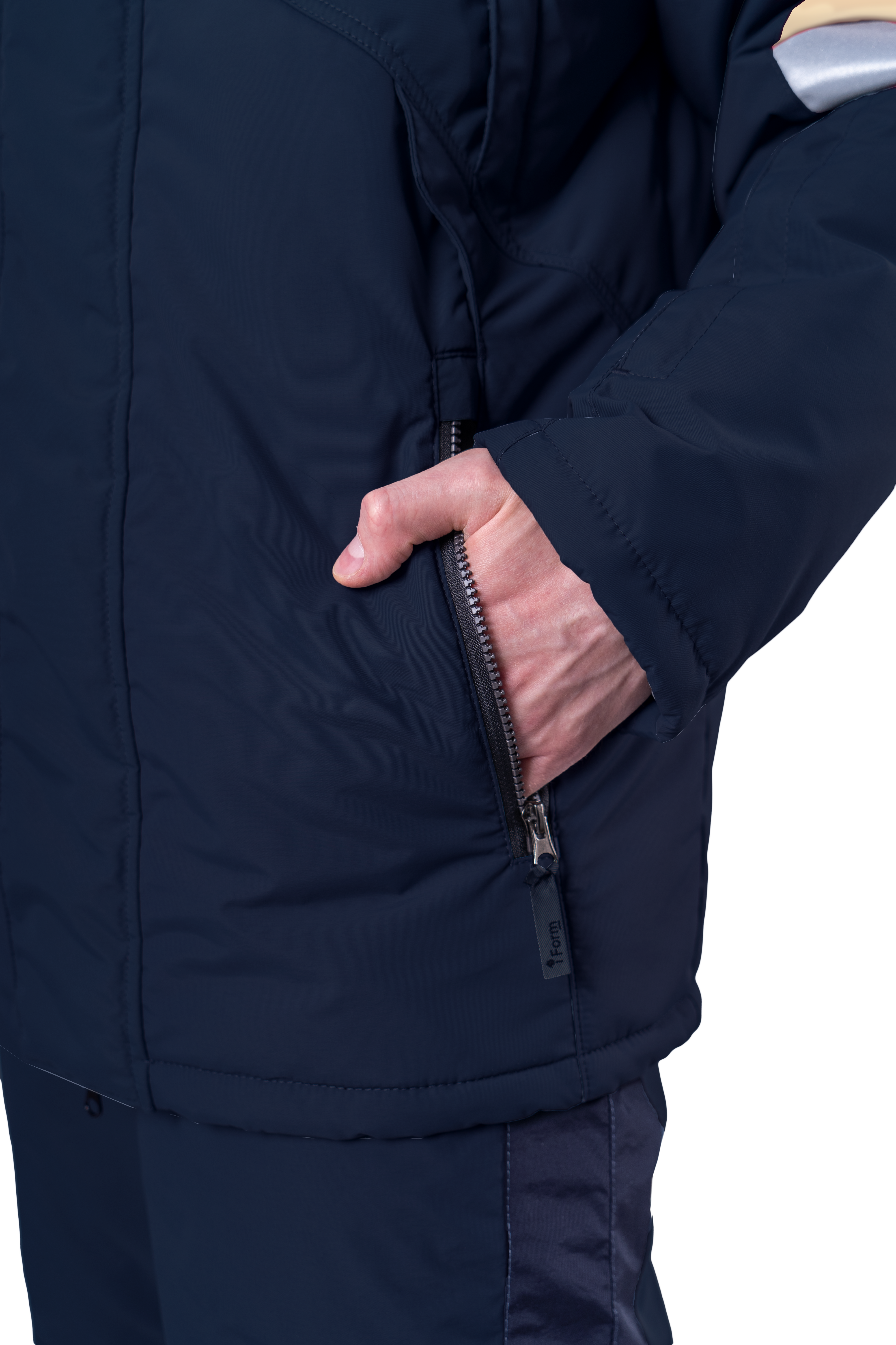Куртка ХАЙ-ТЕК Safety зимняя, синий-бежевый