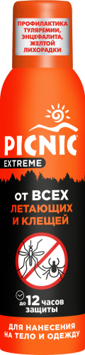 Picnic Extreme - аэрозоль от всех видов летающих насекомых и клещей 150 см3