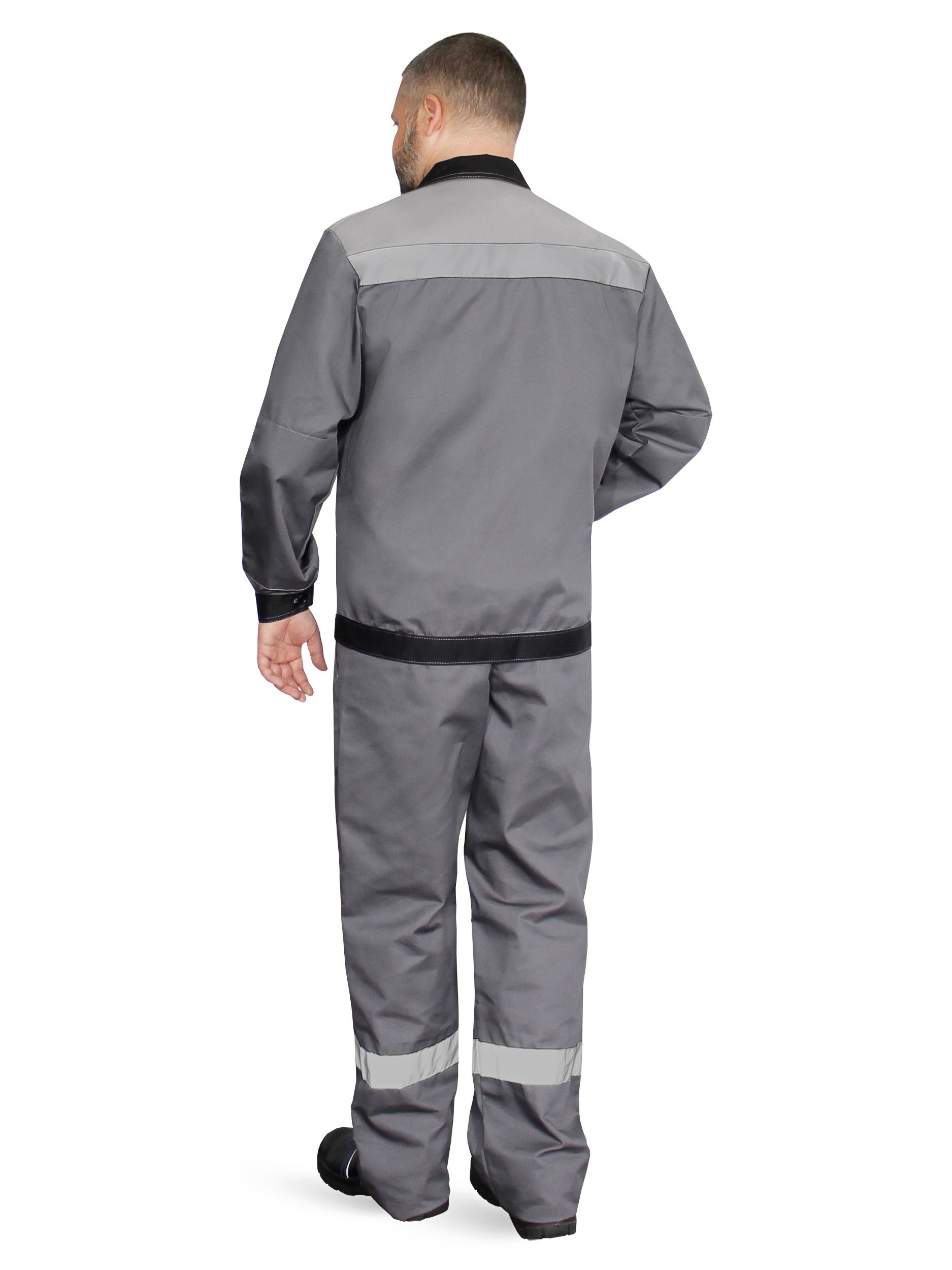 Костюм "Корпус" (куртка+п/к) тк. смесовая 65/35, пл. 240 г/м2, цв. т.серый/черный/св.серый